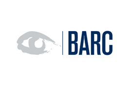 The BARC logo illustrates excellence in consulting and data analytics, with a design representing their commitment to best practices in data management and analytics.