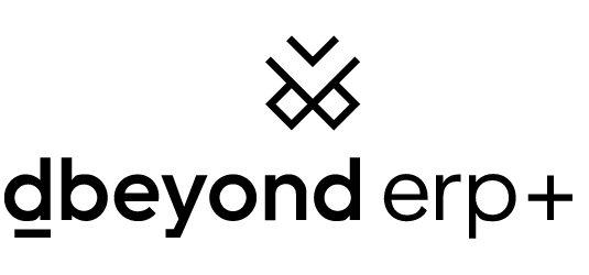 Le logo de dbeyond erp+ illustre la synergie entre l'expertise ERP et la Data, projetant une image moderne d'architectes de solutions SAP performantes et pérennes.